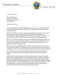 Governor Brown Letter Page 1